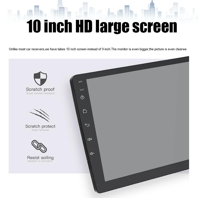 Wifi MP5 Player 2 din 10 inch for Android 8.1 GPS Navigation RAM1G ROM16G Universal Car Radio Auto-video Mirrorlink Smart Radio