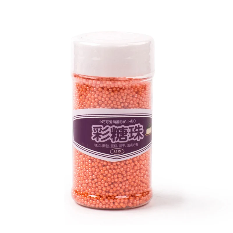Orange 85g 85 г маленькие бусины съедобный жемчуг сахарный шар помадка выпечка торта DIY силиконовый шоколад для украшения с помощью сахара конфеты fimo глина торт Декор - Цвет: Orange 85g