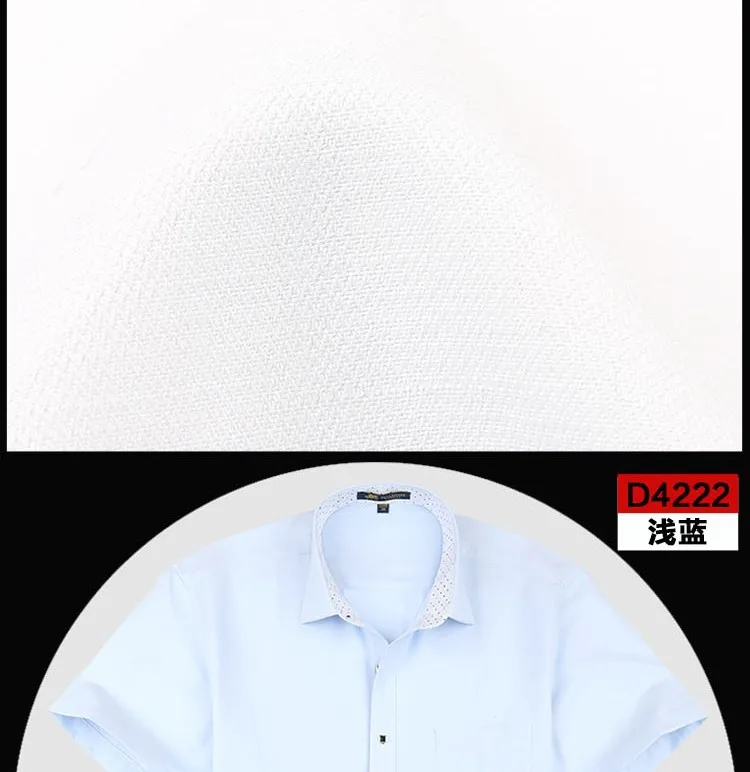 Pauljones D422x Модные Качественные корейские мужские рубашки льняные с коротким рукавом, повседневные деловые платья Slim fit Мужские Роскошные летние рубашки