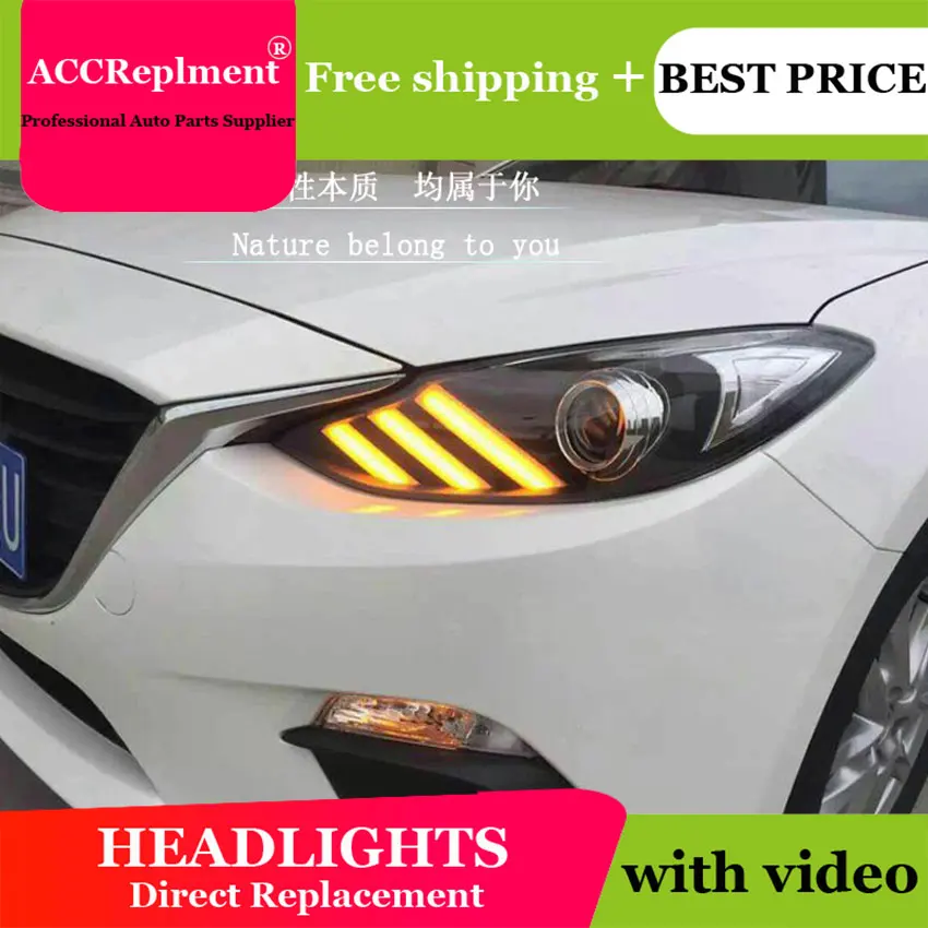 Автостайлинг для Mazda 3 фары 2014-2016 Mazda3 светодиодные Axela drl сигнал поворота H7 hid