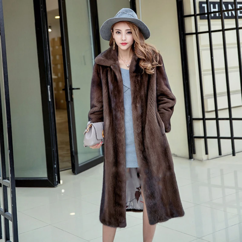 LVCHI Winter Women Coat Collection Grade Russia Imported Velvet Mink Fur Coat Denmark Fashion Young Women Prom Medium Club Coats