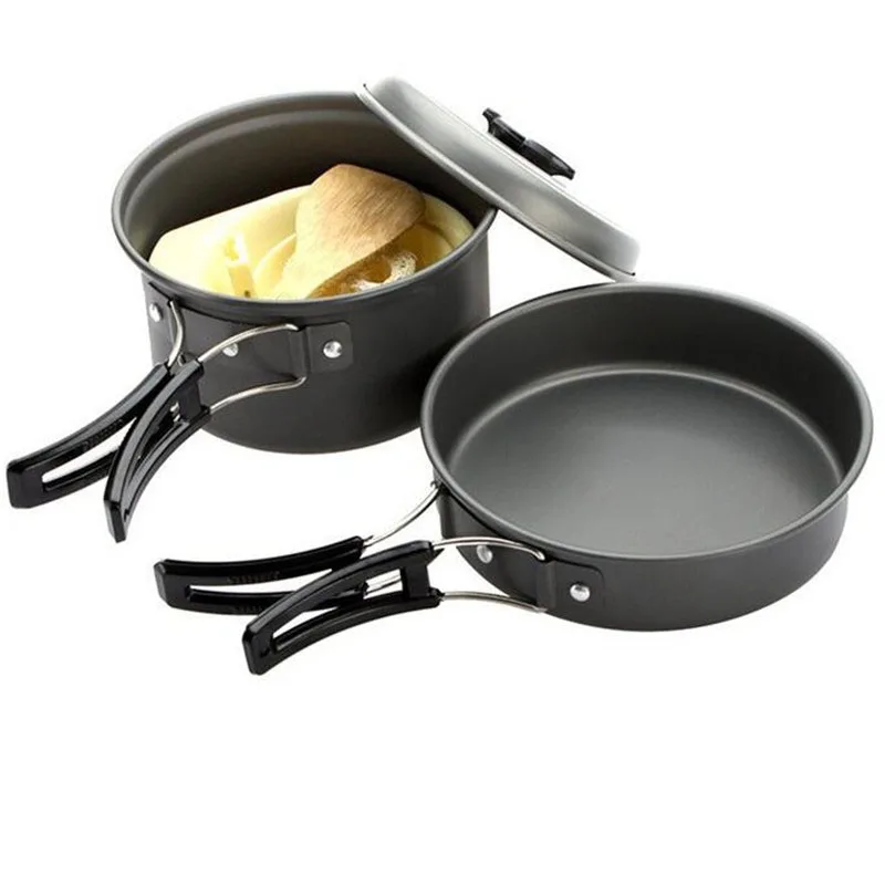 Комплект посуды для кемпинга чаша ложка горшок из алюминиевого сплава