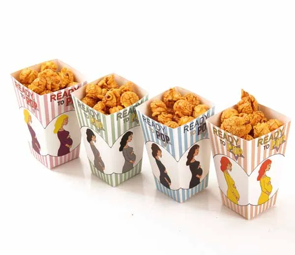 Коробки для попкорна дизайнерские миниатюрные картонные коробки с зубчатыми