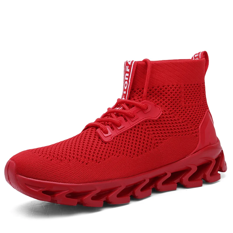 Men Fashion Casual Sneakers 2019 Summer Breathable Mesh Socks Shoes Design Lace-Up Men's Leisure Street | Обувь