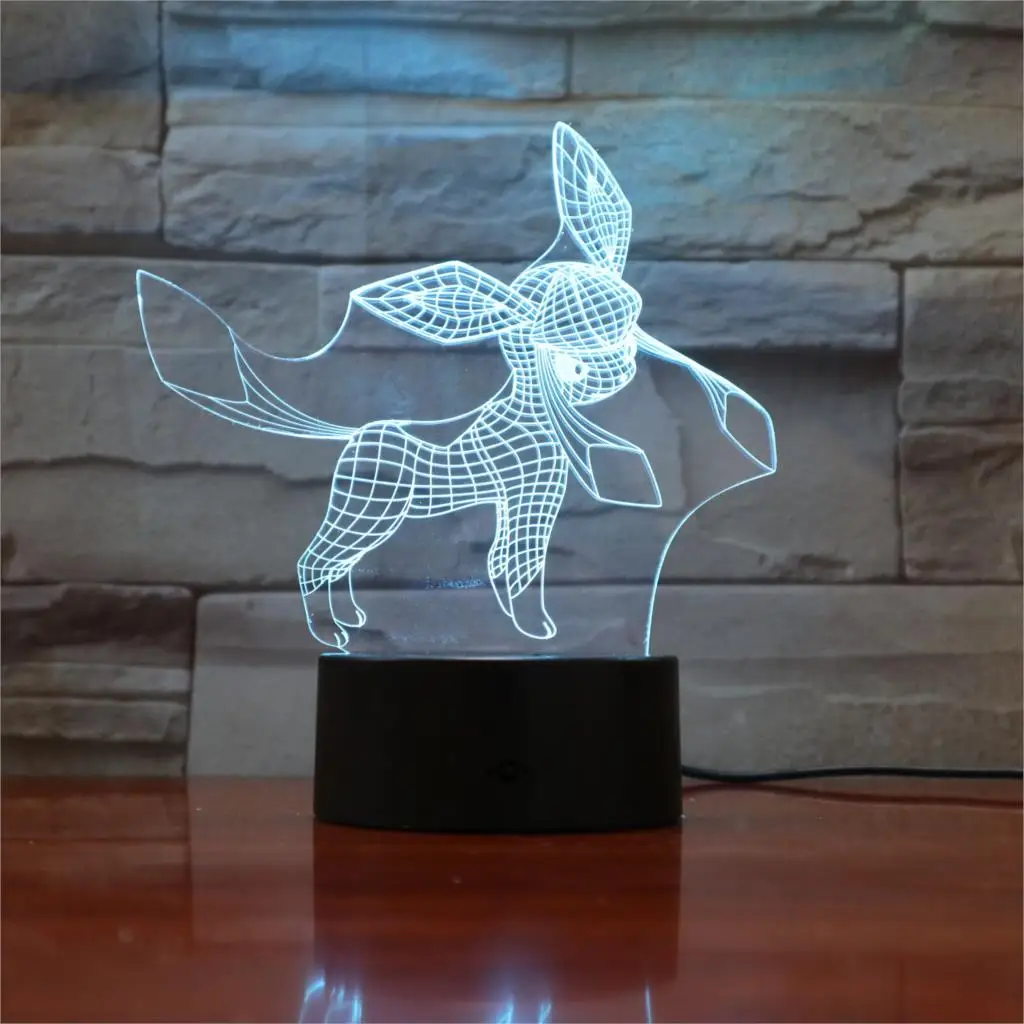 Покемон 3d 7 цветов светодиодный ночник для детей сенсорный светодиодный Usb стол Lampara Lampe детский спальный ночник