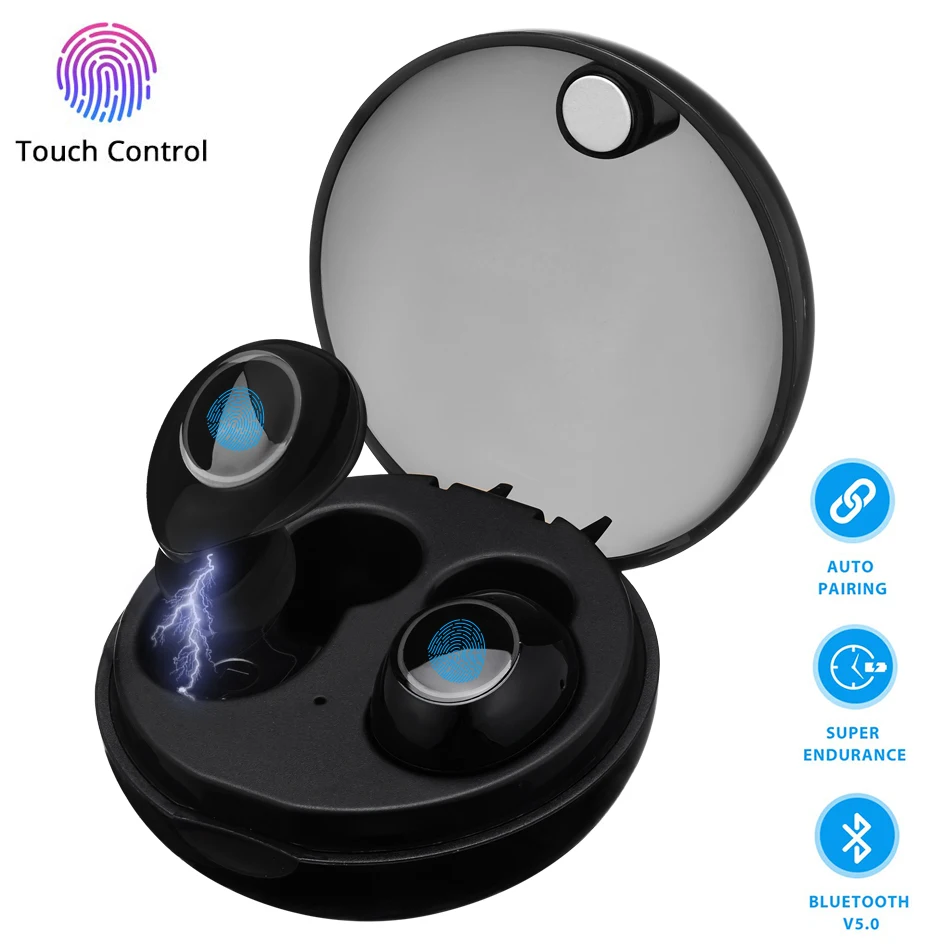 Ytom J19 мини True Беспроводной наушники Bluetooth 5 0 с 3D регулятор громкости звука для