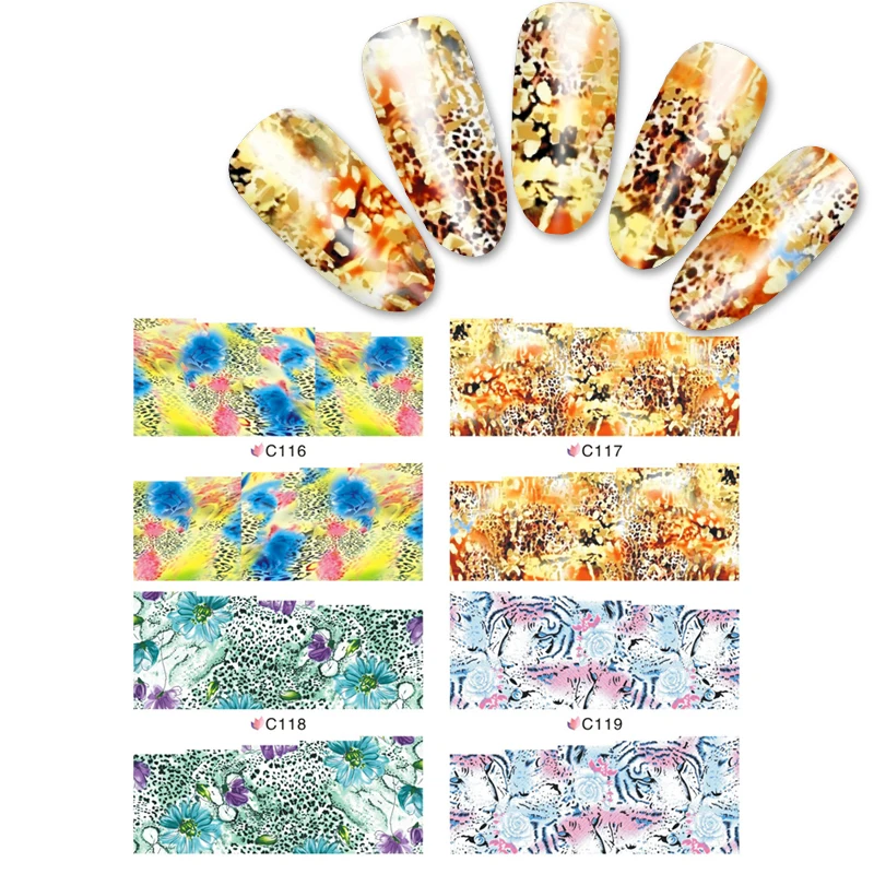 4 листа смешанных стилей камуфляжные леопардовые Переводные переводные наклейки