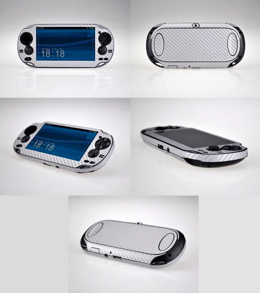 Серебряная виниловая наклейка из углеродного волокна защитная для Sony PS vita PSvita PSV