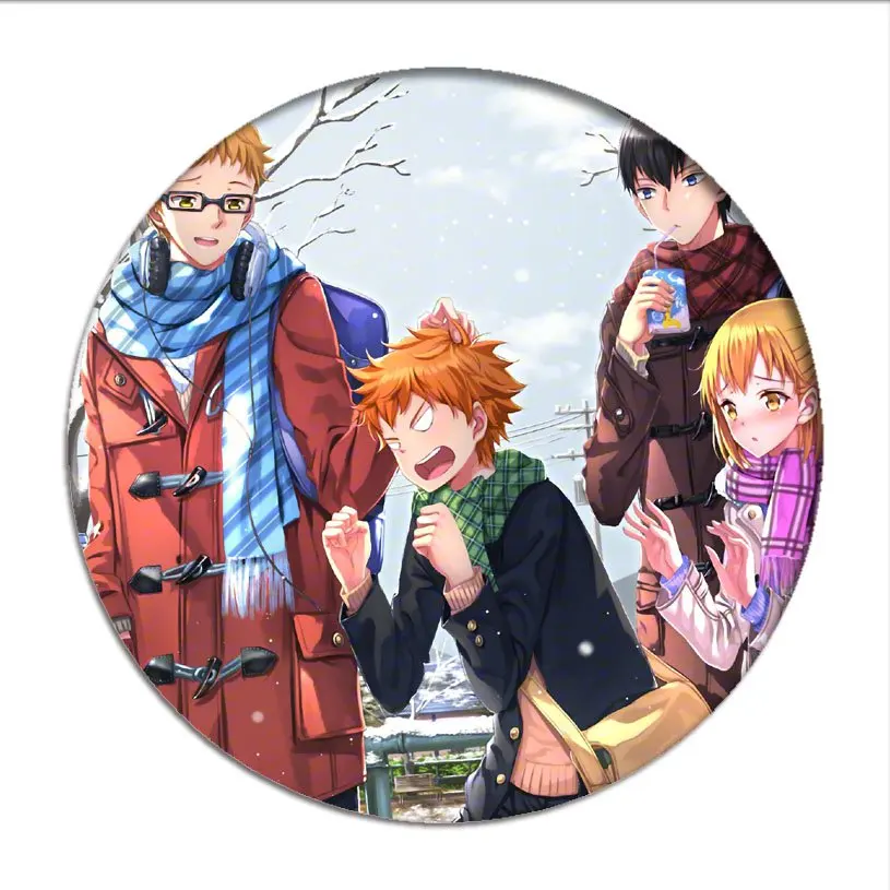 1pcs Manga Haikyuu!! Cosplay Badges Hinata Shoyo Brooch Pins 58mm Japan Anime Collection Badge for Backpacks Clothes