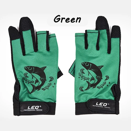 1Pair 3 Finger Cut Rubber Anti-slip Breathable Glove Non-Slip Fishing Gloves Outdoor Sport Neoprene Protection Fish Equipment - Цвет: Серый