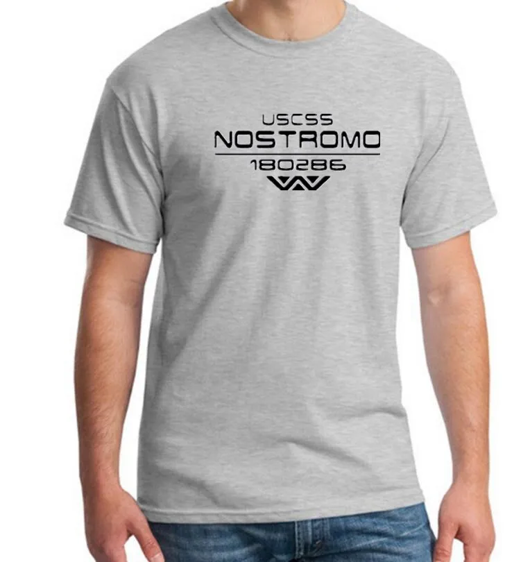 USCSS Nostromo Футболка с принтом хлопковая Прометей чужой Weyland Yutani Мужская футболка