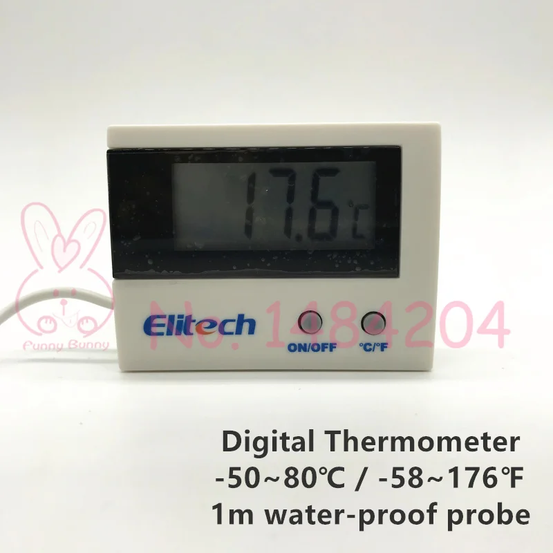 2X мини цифровой термометр 50 ~ 80C градусный Индикатор температуры 1 м кабель для