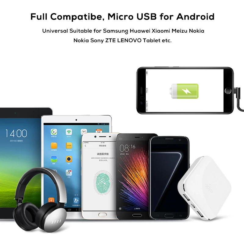 Кабель Micro USB SUPTEC нейлоновый кабель для быстрой зарядки и синхронизации данных