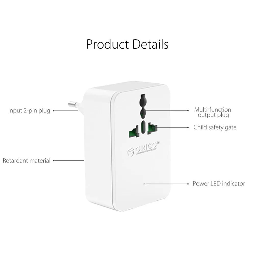 Универсальное зарядное устройство ORICO с 4 портами USB 20 Вт защитой от