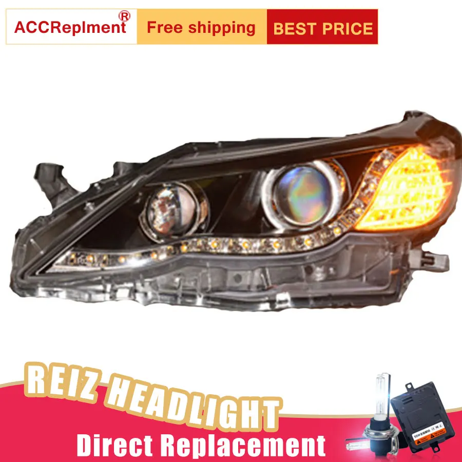 

2Pcs LED Headlights For Toyota new reiz 2010-2013 led car lights Angel eyes xenon HID KIT Fog lights LED Daytime Running Lights