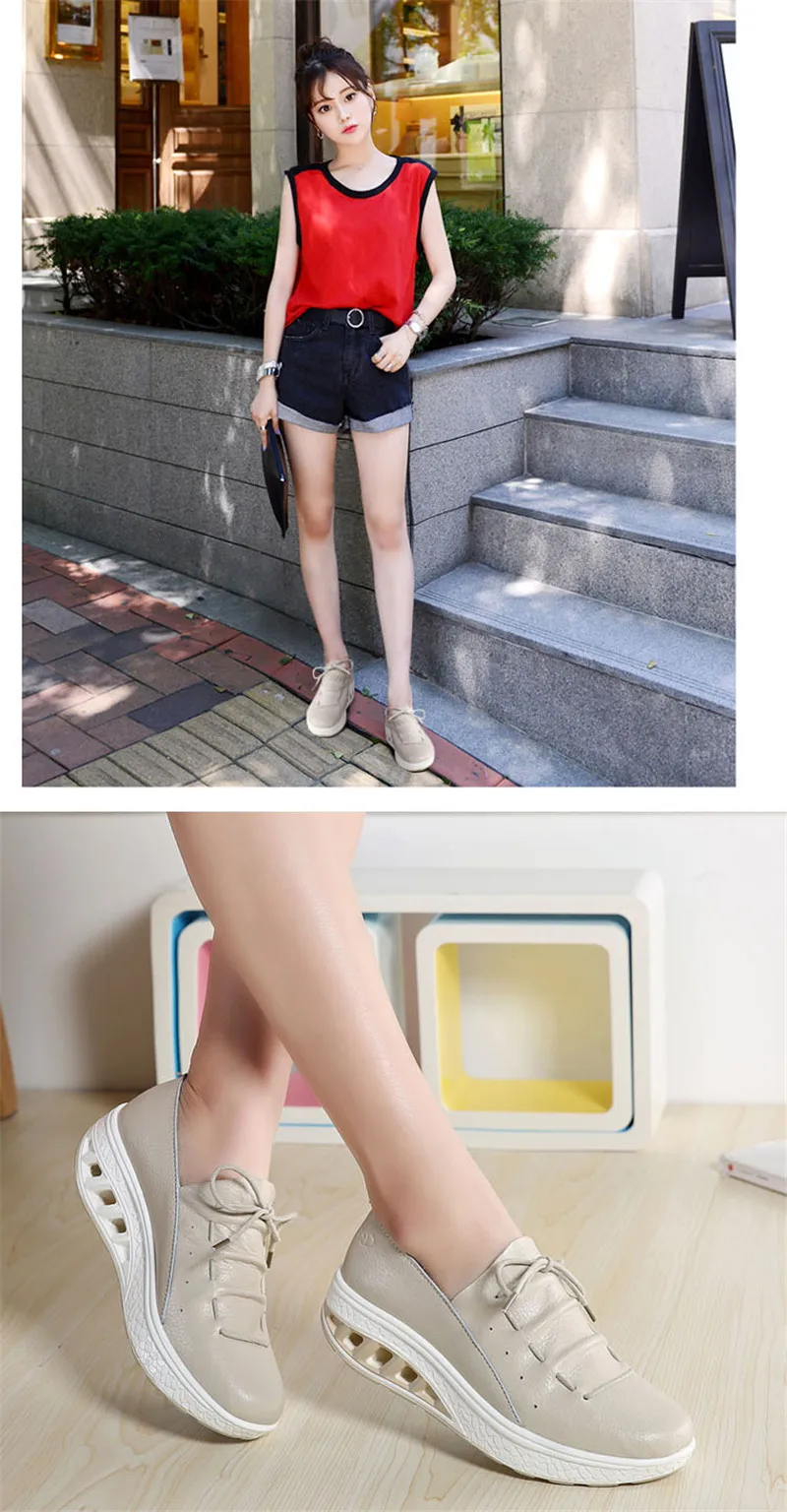 YAERNI Summer Leather Women Shoes Sneakers Nurse Swing Work Single Shoes Wedges Shoes woman Blue White Platform Shoes Slimming