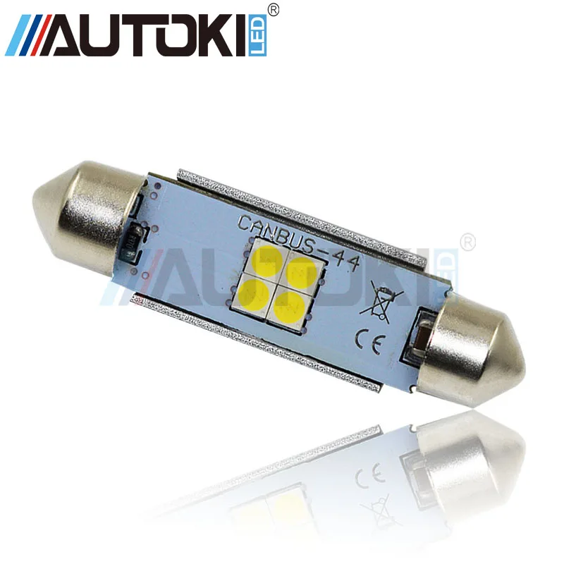 Бесплатная доставка Canbus двухконцевая Светодиодная лампа 3030 4SMD 28 мм 31 36 39 41 44