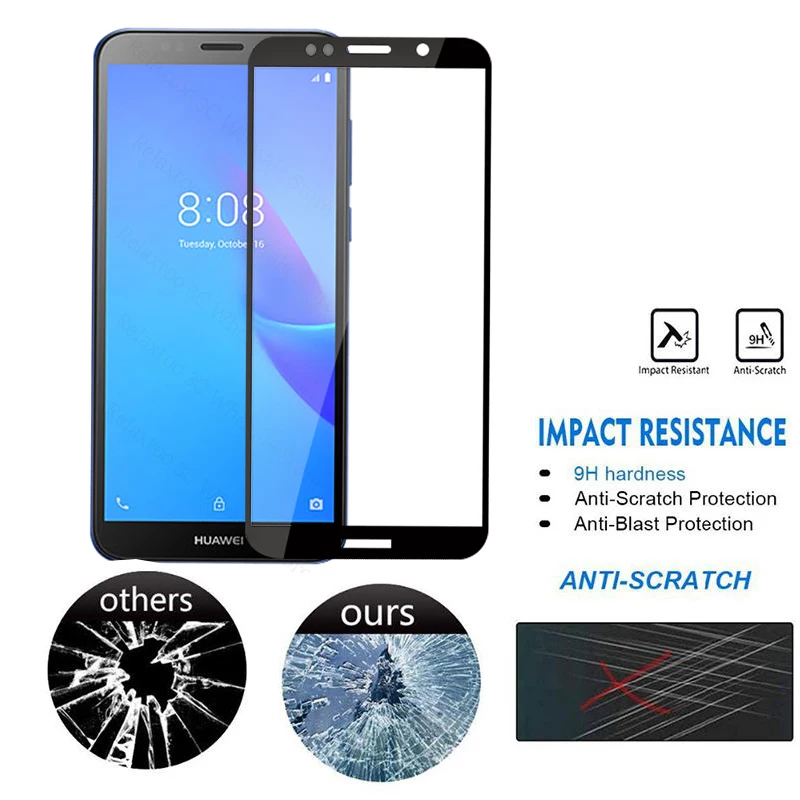 Закаленное стекло с полным покрытием для huawei y5 lite 2018 защитное на y 5 light y5lite