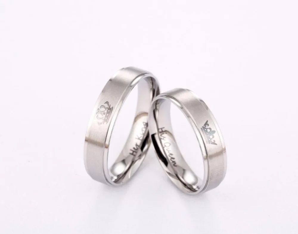 King and Queen Stainless Steel Ring Sets -match jewelry box | Украшения и аксессуары