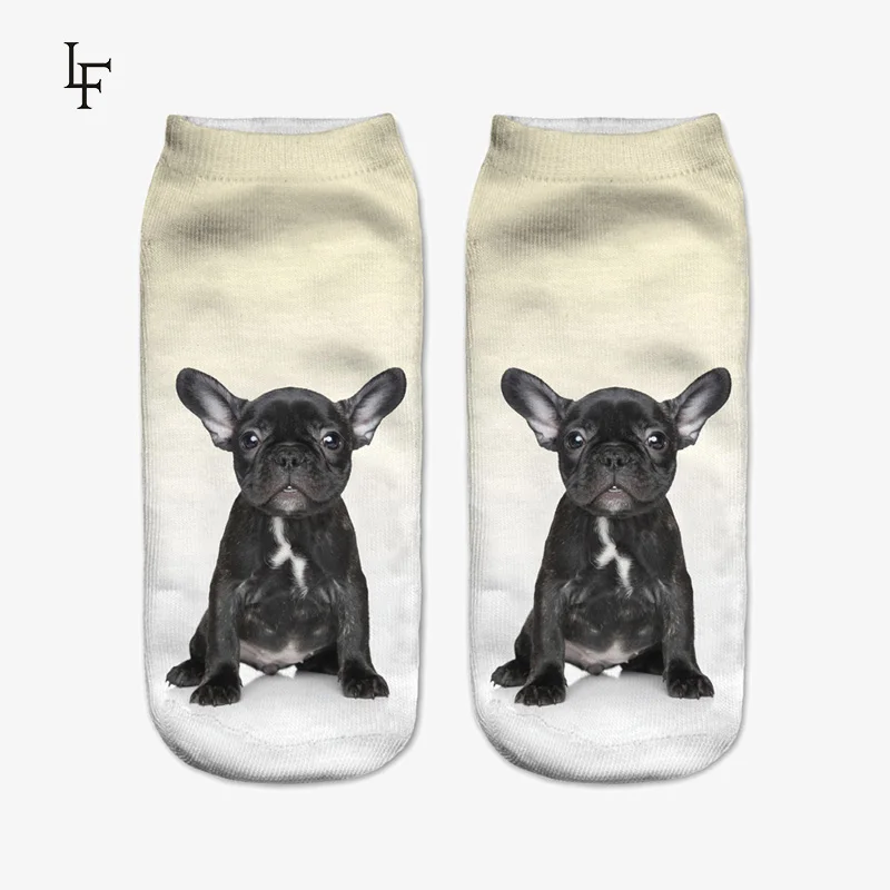 Новые милые носки с 3D принтом бульдога женские короткие носки|low cut ankle socks|socks