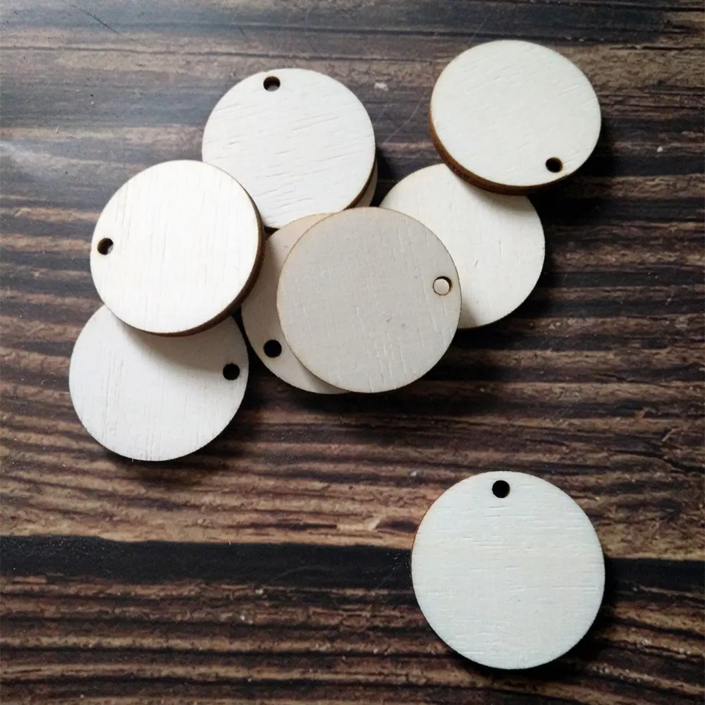 100 шт. деревянные диски с одним отверстием|Украшения своими руками для вечеринки|