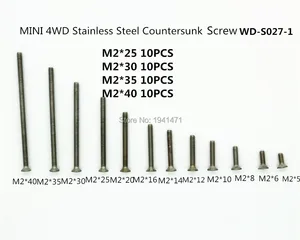 Винты с потайной головкой M2 из нержавеющей стали для Tamiya MINI 4WD, 40 шт.