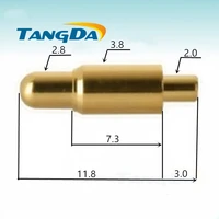 tangda 3 814 8mm pcb plug in spring thimble cell phone connector smart robot probe test pin pogopin connector 3 8 14 8 mm
