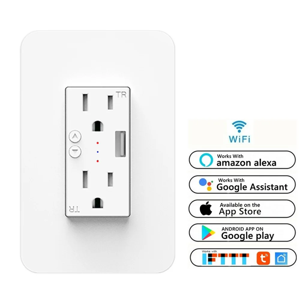 Умная штепсельная розетка в стене умная подходящая Alexa Google Home IFTTT с дуплексным