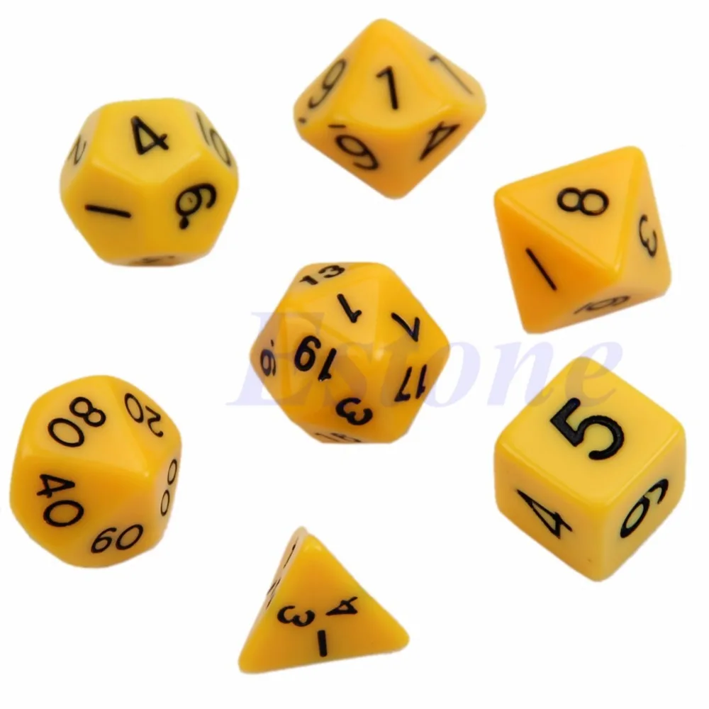 7 шт. Двусторонняя форма D4 D6 D8 D10 D12 D20 для РПГ поли игры в кости|dice game|poly diced20 rpg games |