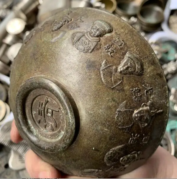 

Коллекция скульптур из чистой меди династии Цин, медная чаша из жемчуга коулуна, скульптурный Поющий лук в разных стилях