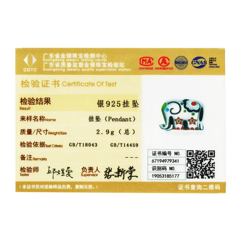 

WOSTU Colorful Happy Elephant Beads Genuine 925 Sterling Silver Charms Fit Original Bracelet Pendant Jewelry Gift CTC095