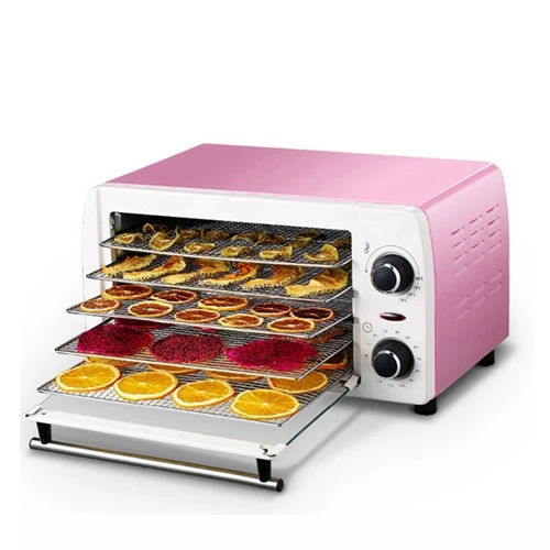 Pink DMWD 5 слойный домашний осушитель для пищевых продуктов, 220 В сушилка для фруктов и овощей, детские закуски, корм для домашних животных, машина для обезвоживания стали 300 Вт - Цвет: Pink