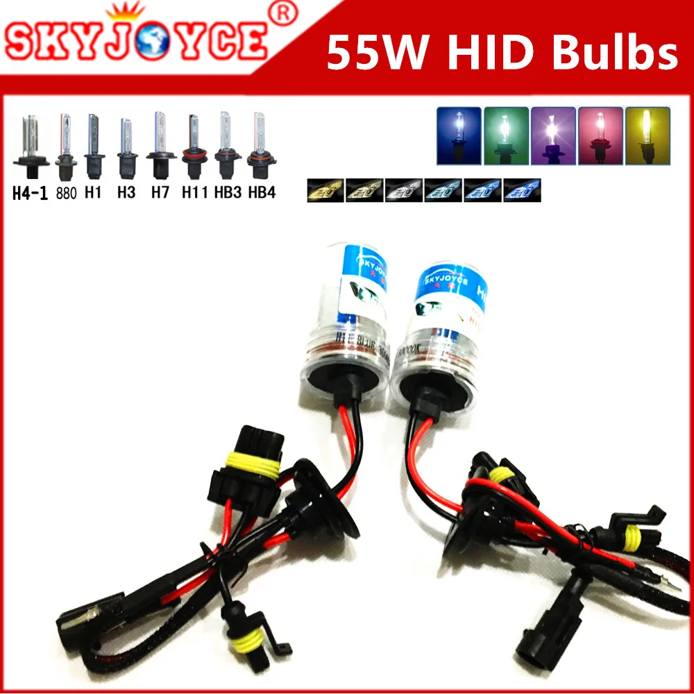 Ксеноновая лампа SKYJOYCE hid H7 темно синяя розовая фиолетовая зеленая H11 H1 HB3 HB4 желтая