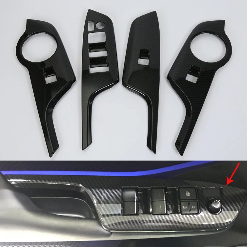 4 шт. панель переключателя окна из углеродного волокна для Toyota C-HR CHR 2016 2017 2018 LHD RHD