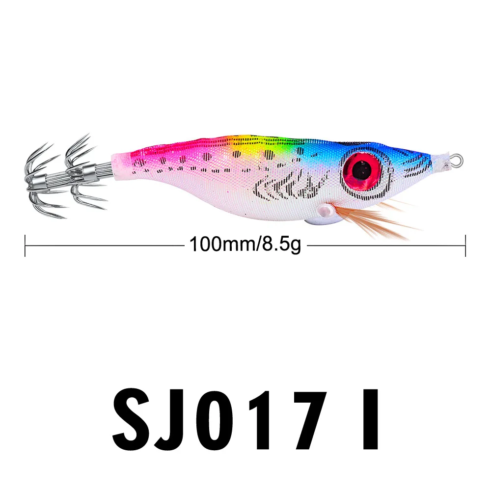 100 мм Дерево Креветки Световой Креветки кальмар игла 8,5G Осьминог крюк Squid креветки приманки - Цвет: I