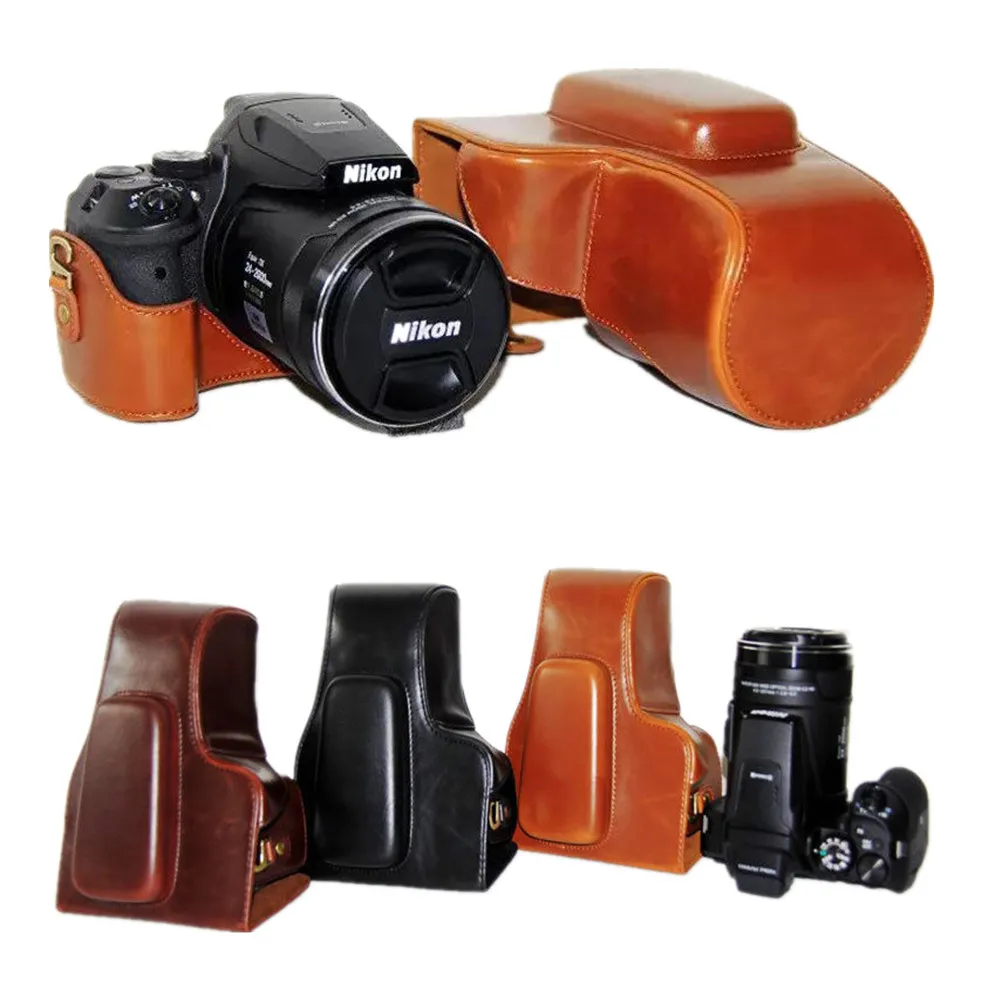 Leather Pu camera Hard case bag Grip For NIKON Coolpix P900s P900 | Электроника