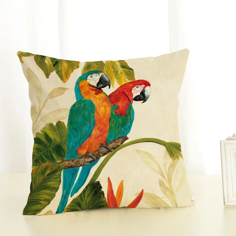 Bird Cushion Cover Home Decor Case Houseware Throw Pillowcase Linen Square 45x45cm Cojines | Дом и сад