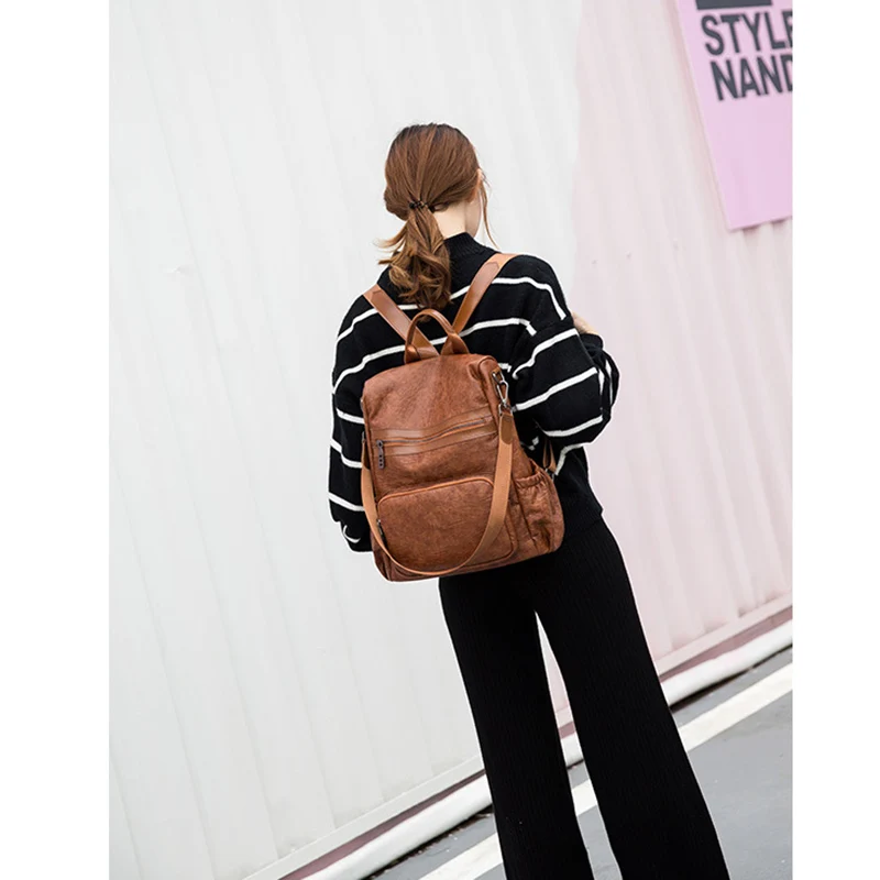 Большой Для женщин рюкзаки для девочек женский на молнии Мягкие Удобные сумки