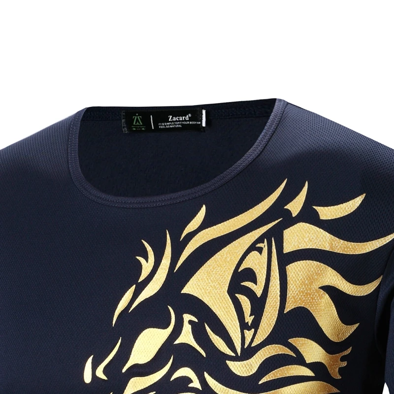 Мужская футболка с длинным рукавом круглым вырезом и принтом дракона|t-shirt brand