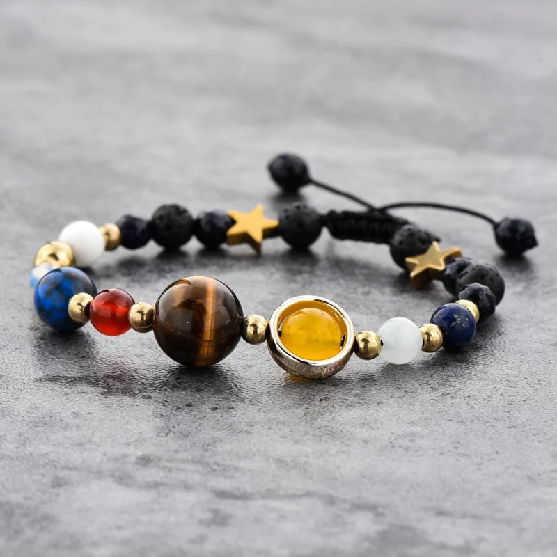 

Szelam Adjustable Natural Stone Beads Tiger Eyes Volcanic Rocks Stone Beads Beaded Bracelets For Women & Men