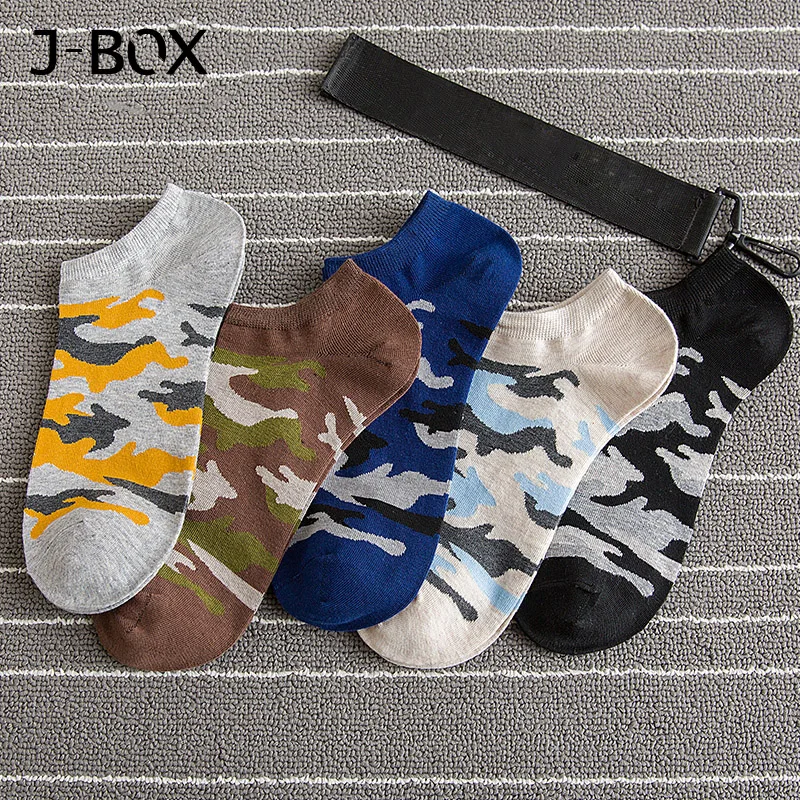 J BOX 5 пар камуфляжные мужские носки до щиколотки дышащие яркие забавные модные