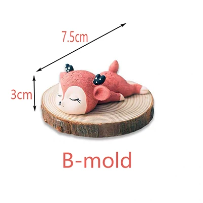 B-mold Милый спальный Сика олень торт мусс силиконовая форма лося подходит для изготовления шоколада для желе для мыла аромат гипс, Свеча Плесень - Цвет: B-mold