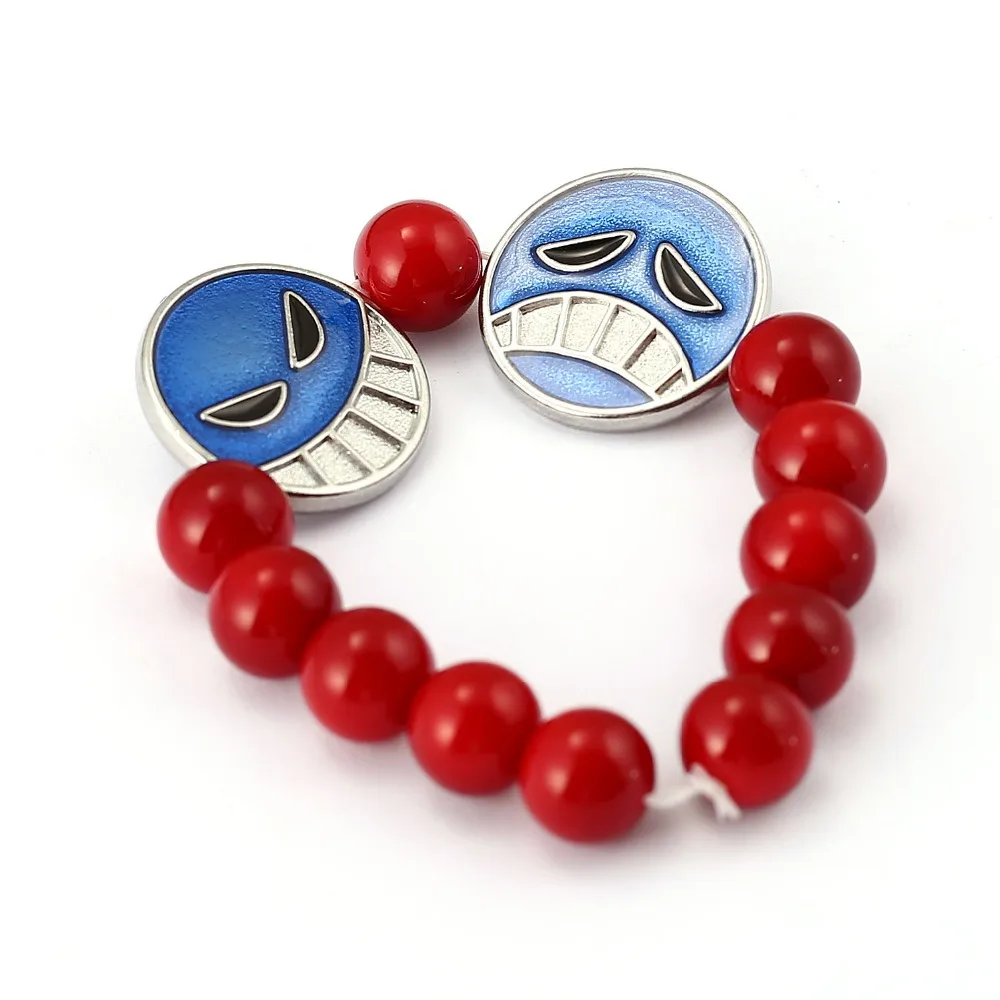 Г-жа ювелирные изделия одна штука браслет Ace из красных бусин для мужчин аниме