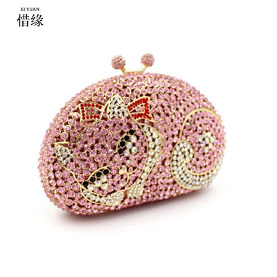 Женская вечерняя сумка клатч с кристаллами бренда XIYUAN|bolsas mujer|crystal evening bagsbeaded clutch |