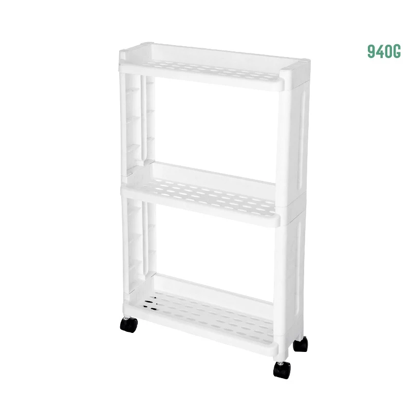 White-3Layer MICCK кухонная полка боковая карго 3/4 слой рефрижератор шкаф для хранения с колесами Съемный слой ванная комната зазор полка для хранения - Цвет: White-3Layer