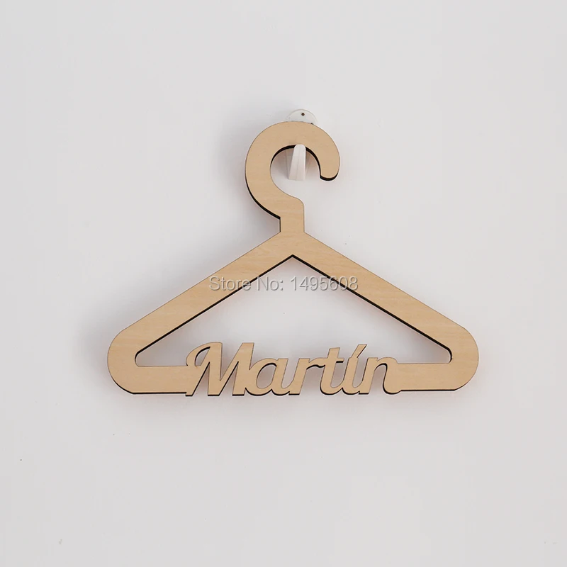 Индивидуальная деревянная вешалка для пальто с именем Lasercut маленькая детского