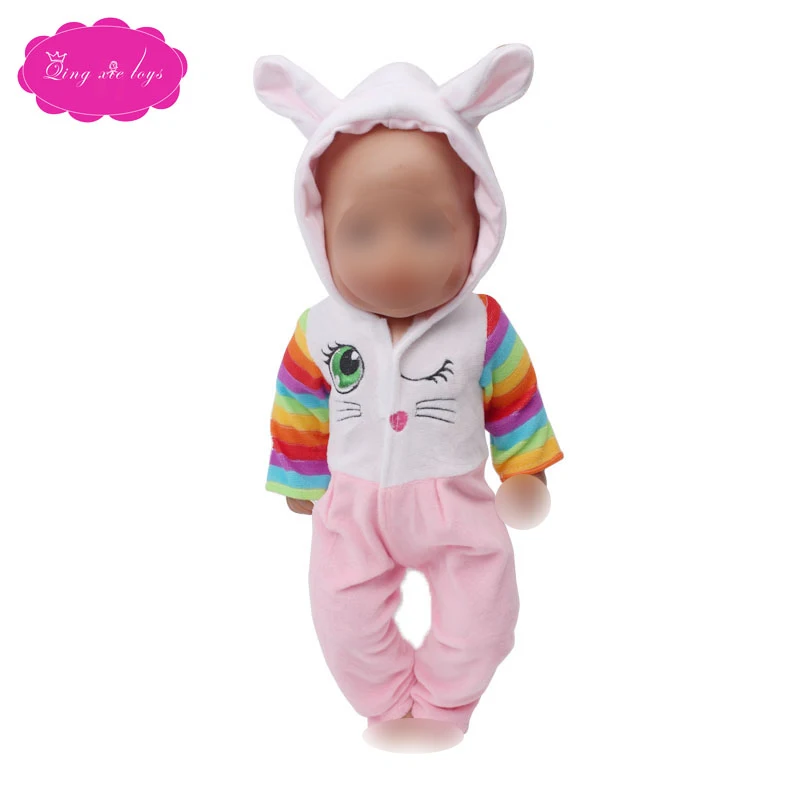 43 cm baby dolls Clothes Cute little white rabbit costume jumpsuit suit Dress accessories fit 18 inch Girl doll f576 | Игрушки и хобби