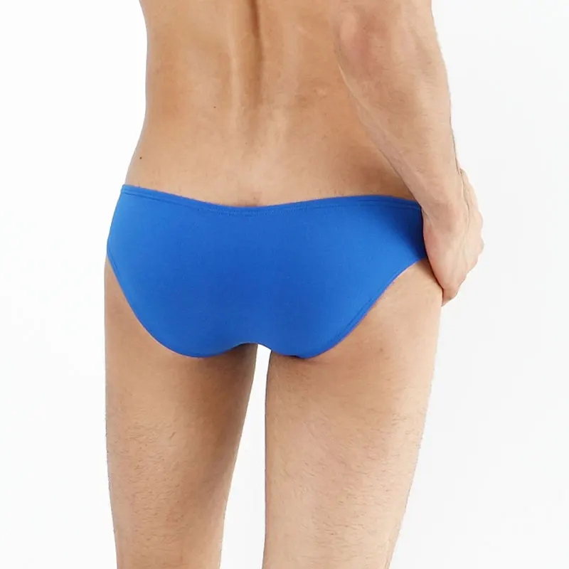 Мужские трусы брифы из дышащего нейлона черные короткие шорты мягкая одежда