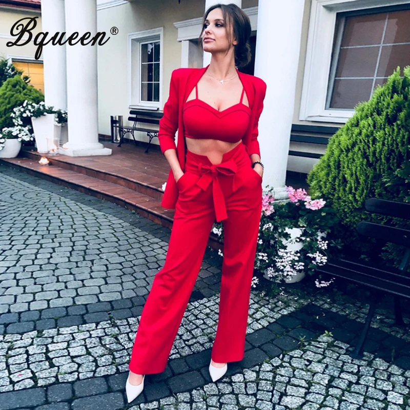 Женский комплект из двух предметов Bqueen элегантный облегающий костюм с топом и