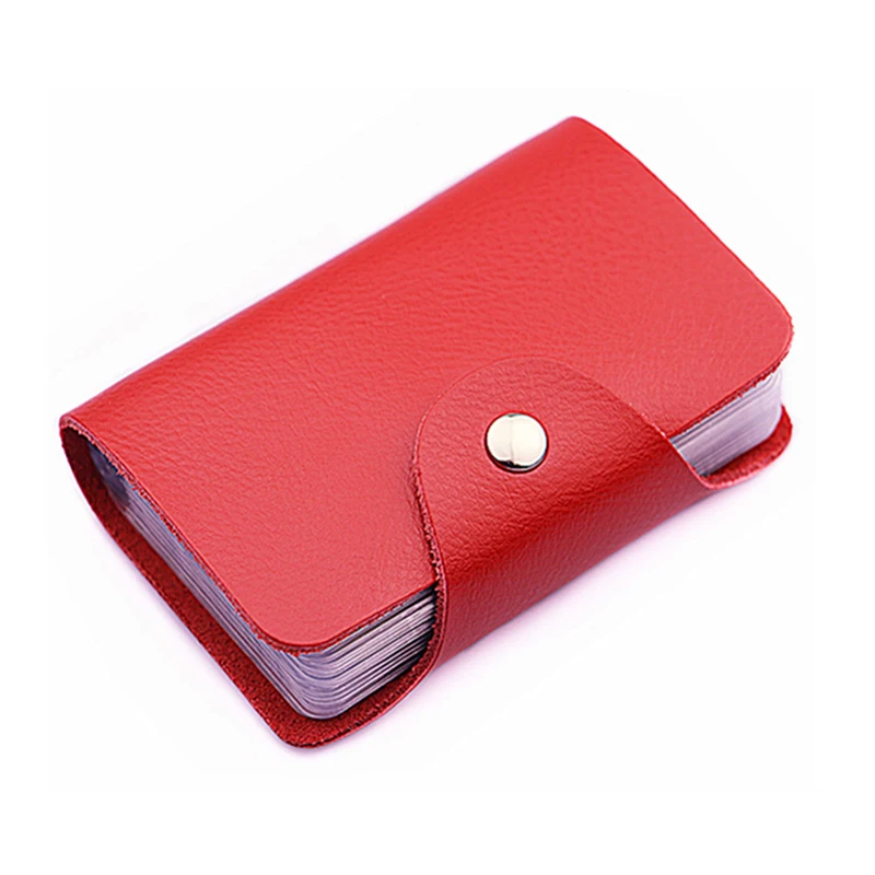 

Fashion Unisex Genuine Leather 26 Business Card Holder For Men Bank Credit Card Case ID Wallet For Women Ladies Bag